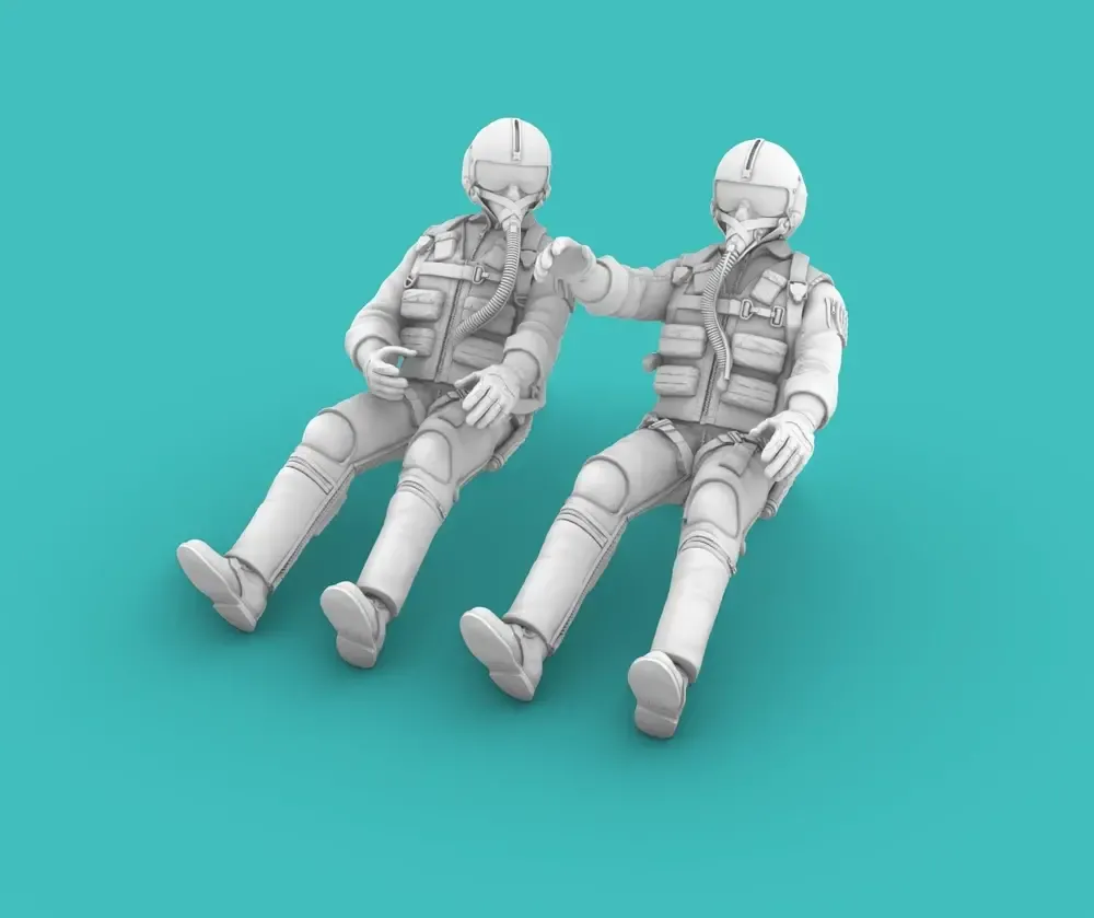 1/48 Vietnam War Era Pilots sitting SET no.1