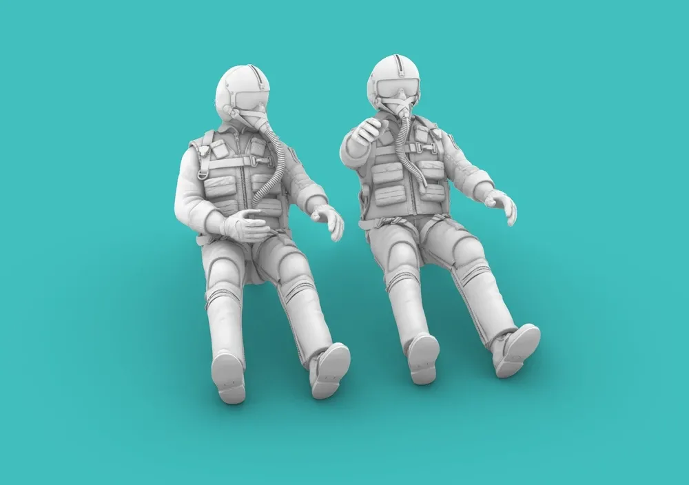 1/32 Vietnam War Era American Pilots sitting SET no.1