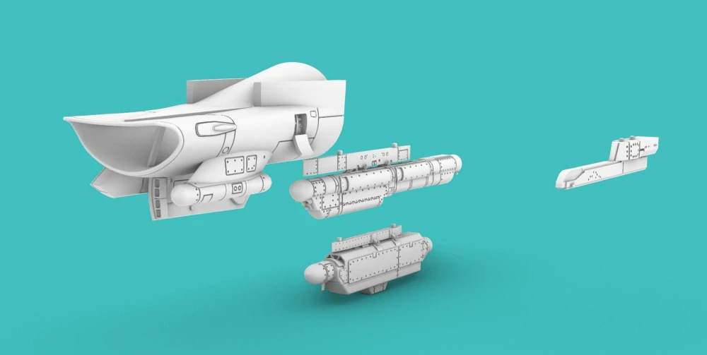 1/144 F-16 Intake LATE (SHARK) with AN/ALE-50 decoy, Sniper, Harm, ALQ-184, ALQ-131 pods, for Revell kit