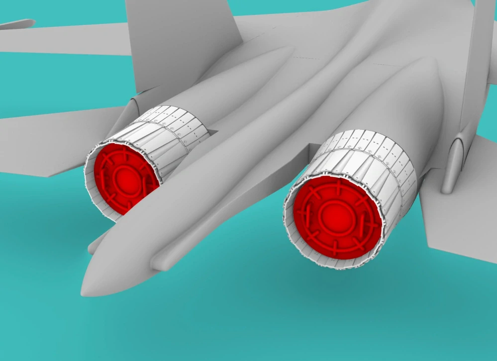 1/144 Su-27 Exhaust Open with Exhaust and Intake Covers (Trumpeter kit)
