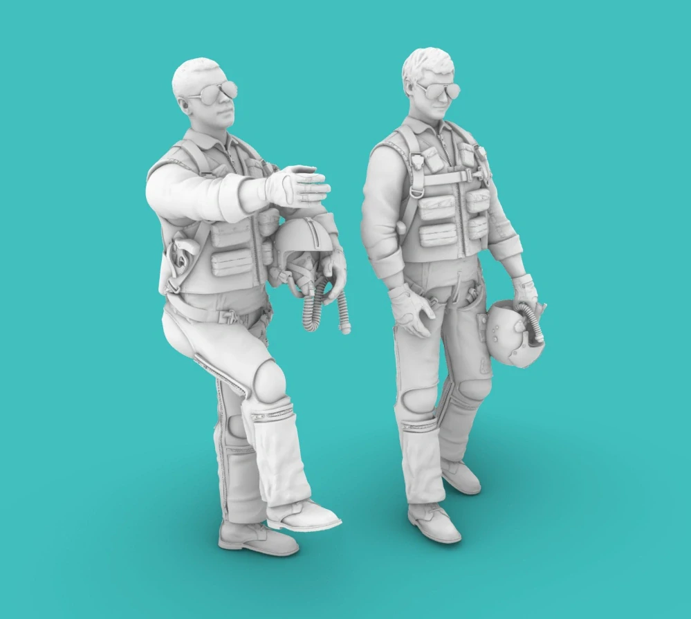1/48 Vietnam Pilots Standing/Climbing SET1
