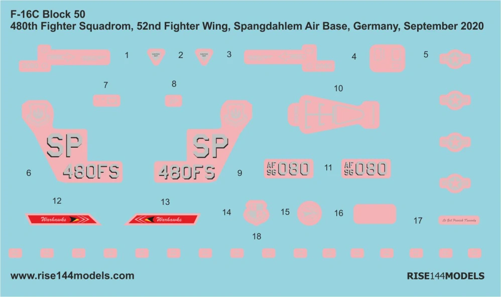 1/144 F-16C decals WARHAWKS (HAVE GLASS SCHEME)