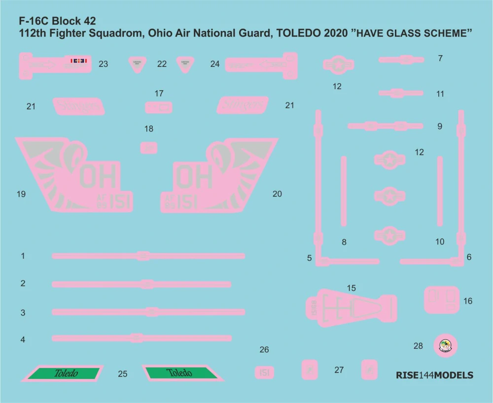 1/144 F-16C decals STINGERS OHIO ANG. VOL.1 (HAVE GLASS SCHEME)