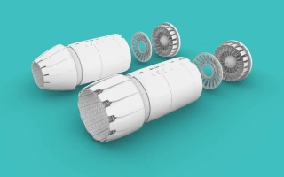 1/72 F-14D GE Exhaust (Open/Close version) Academy kit