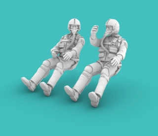 1/32 Vietnam War Era American Pilots sitting SET no.2