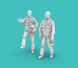 1/48 Vietnam Pilots Standing/Climbing SET1