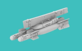 1/72 AUF-2 twin bomb rack with center pylon, with 2x GBU-22 for MIRAGE 2000/MIRAGE F1